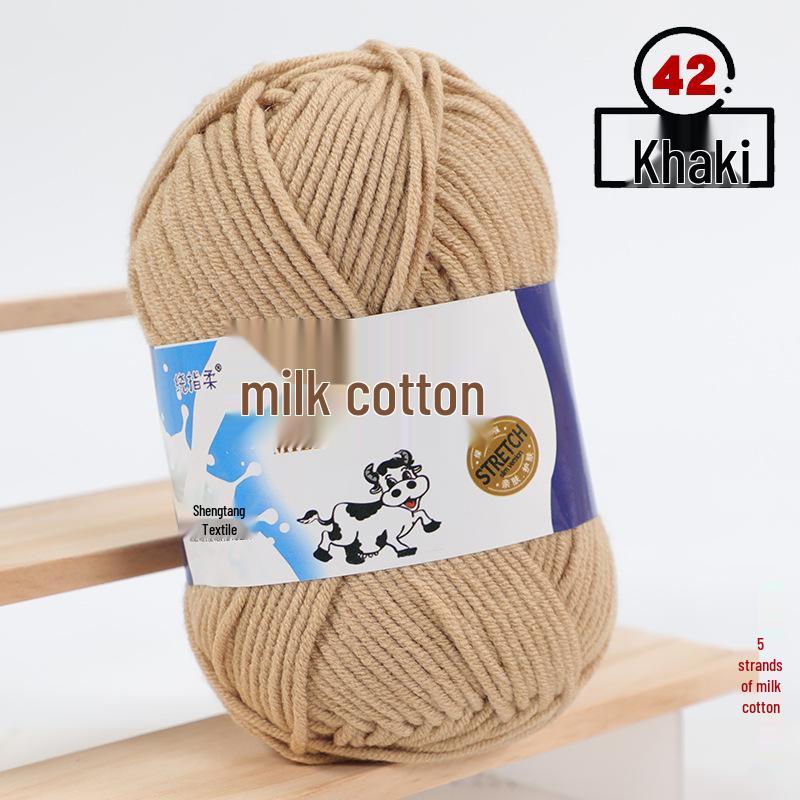 Filato di Cotone Lattiginoso a 5 Fili per Maglia & Uncinetto - Kit Fai da Te per Sciarpa, Coperta Lavorate a Mano di Spessore Medio
