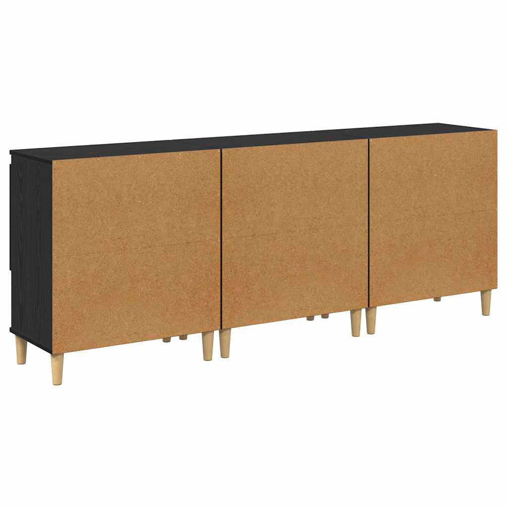 Sideboards 3 pcs Black Oak Effect 60 x 35 x 70 cm