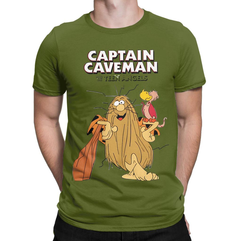 Classic Pose Funny Graphic 100 Cotton Tshirt Captain Caveunisex Tops Tees For Unisex
