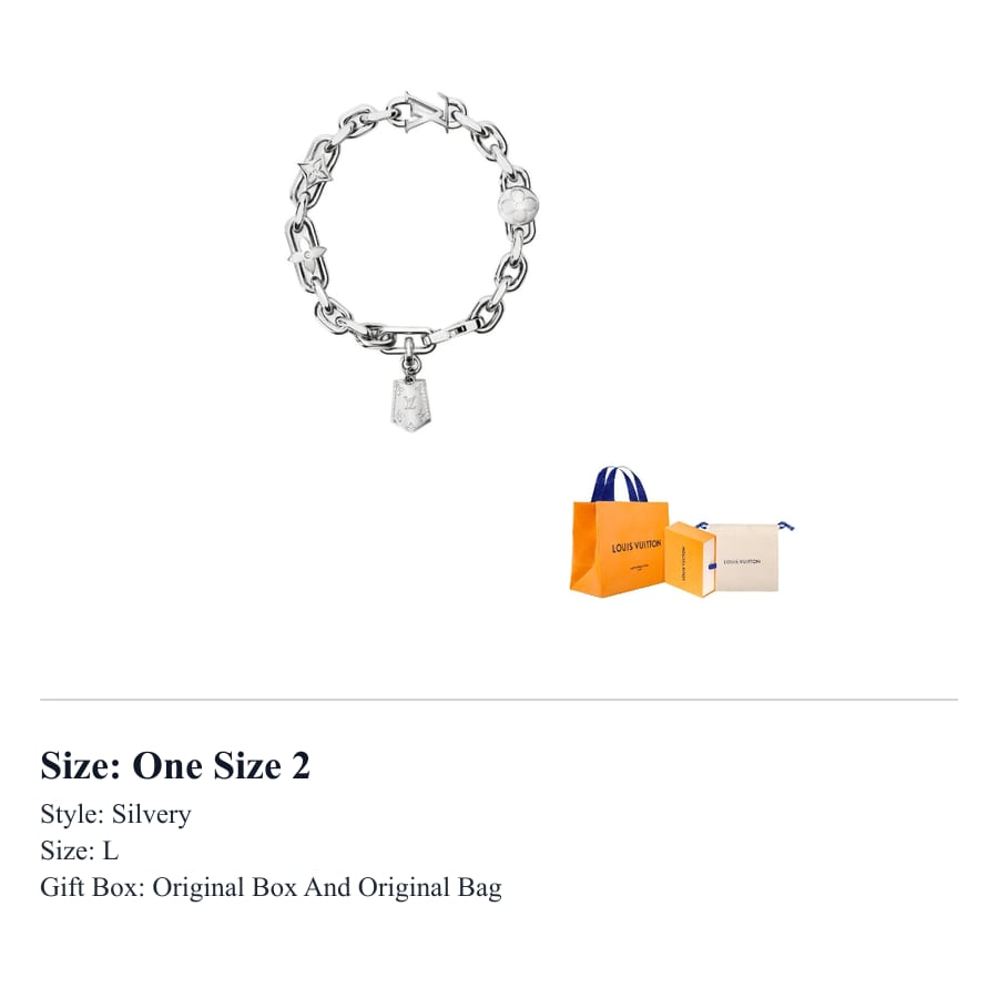 LOUIS VUITTON Metal Bracelets Unisex Silver M1927-