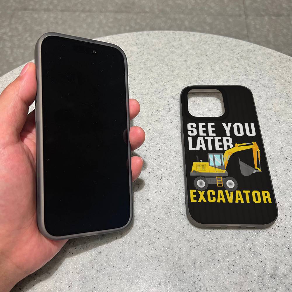 

Excavator mechanical For iPhone 17 16 15 Plus Pro Max 12 14 Plus 11 13 Wave Corrugated Stripe Funda Phone Cover iPhone 15pro max