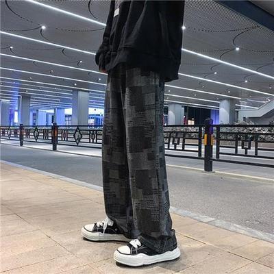 JYL Men s Flare Jeans American Cleanfit Heavy Whisker Gray Slim Denim Pants S