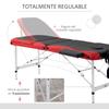 Folding Massage Table Bed with Carrying Case, Lightweight Couch Spa Beauty Bed with Adjustable Height, Aluminium Frame, Black