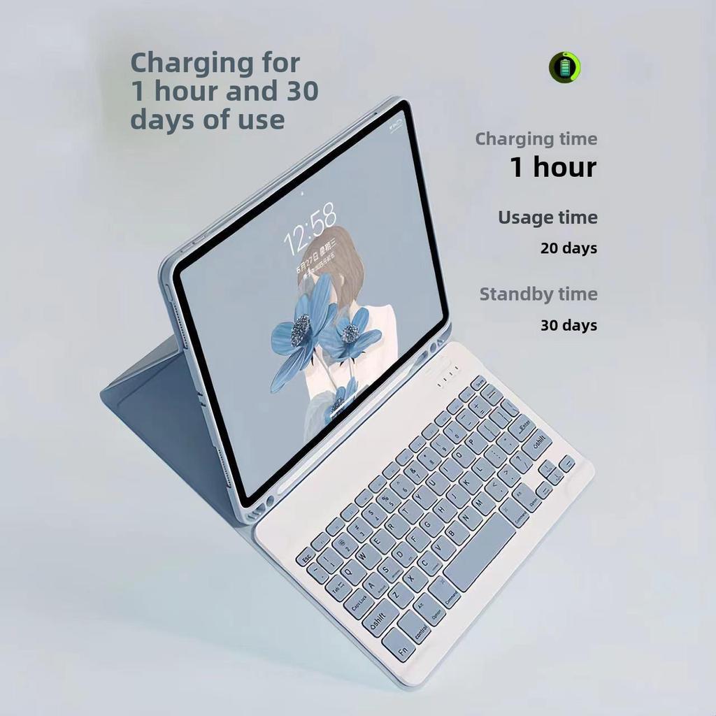 Schutzhülle mit magnetischer Bluetooth-Tastatur für iPad Air 5 & 9. Generation, sturzsicher, umfassend
