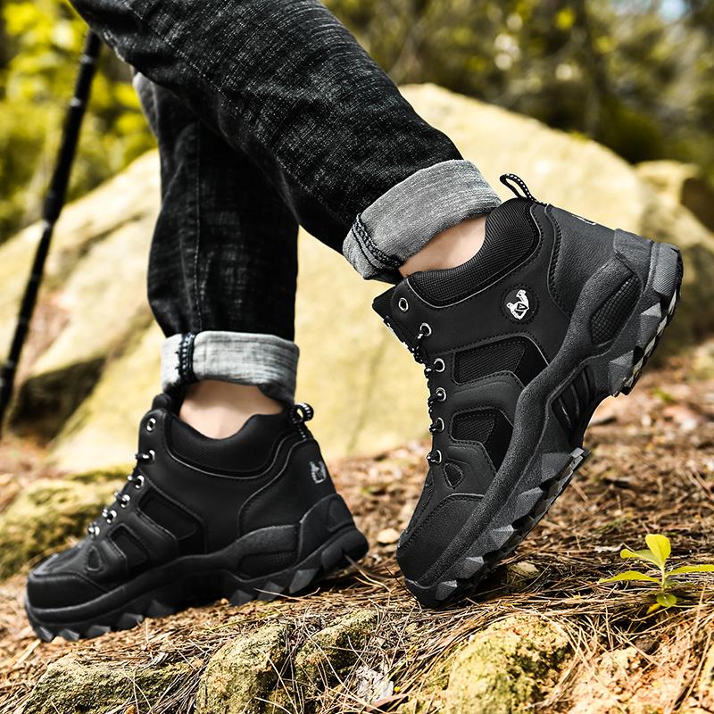 39-48 Uomo Taglie Forti Scarpe alla Moda High Top per Escursionismo e Alpinismo all'Aperto con Imbottitura in Cotone Peluche Scarponi da Neve