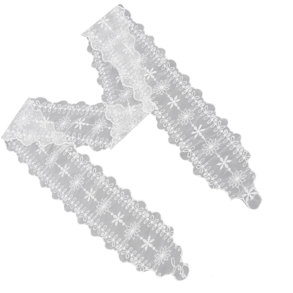 Elegant Lace Scarf With Embroidery Pattern Neck Wrap Multiuse Waistband For Fashionable Women And Lady Formal Occasion