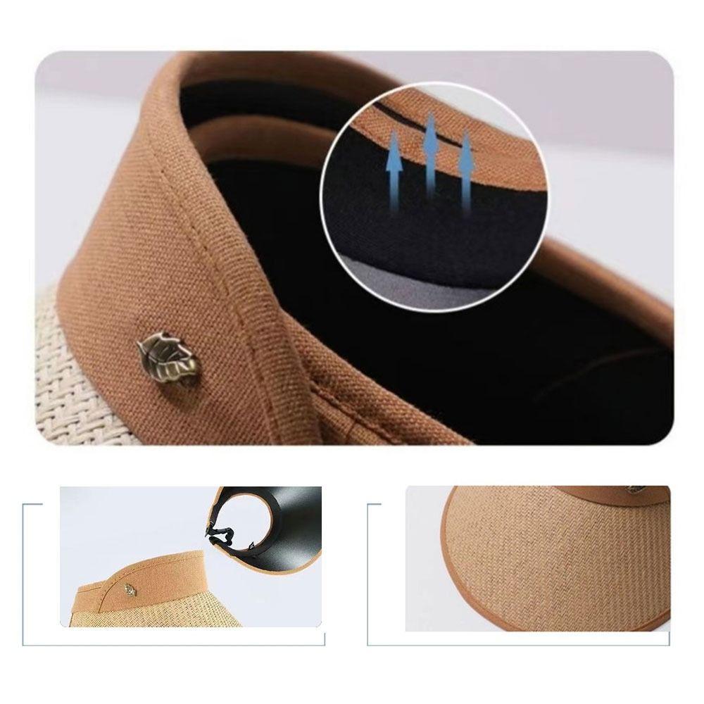 Quick Drying Hat Summer Sun Hat Sports Tennis Golf Running Bicycle Empty Top Hat Adjustable UV Protection Straw Hat