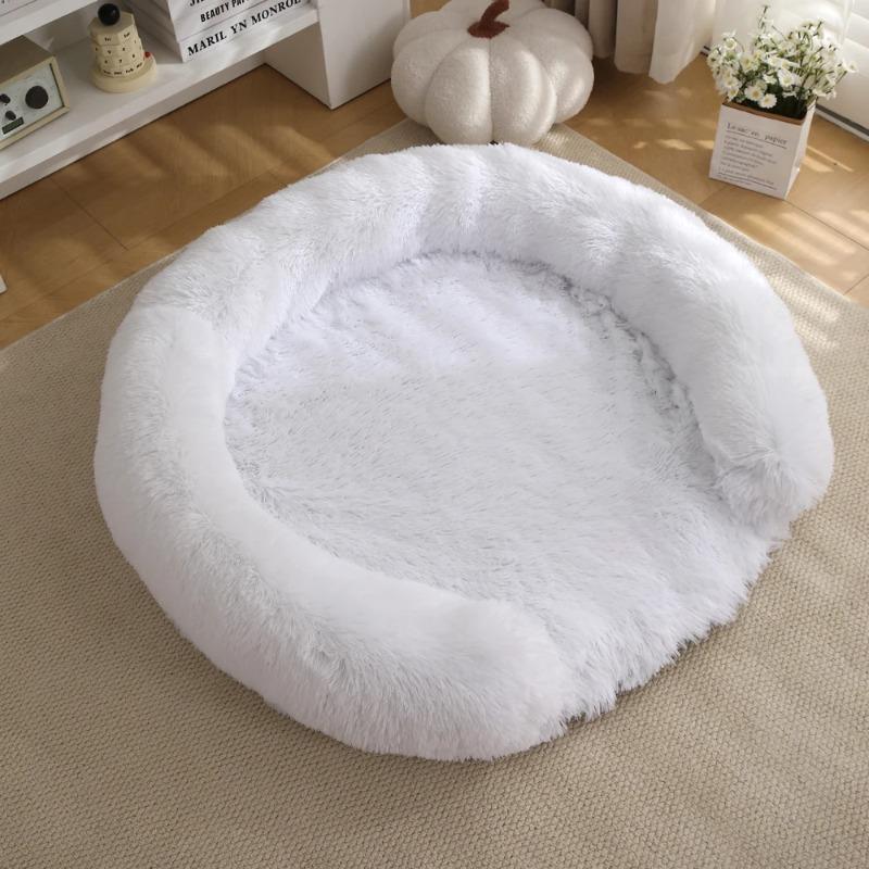 Nový kulatý plyšový pelíšek pro domácí mazlíčky - Zimní teplý pelíšek pro psy a kočky s dlouhým chlupem, útulná podložka na spaní, polštář pro malé a střední mazlíčky