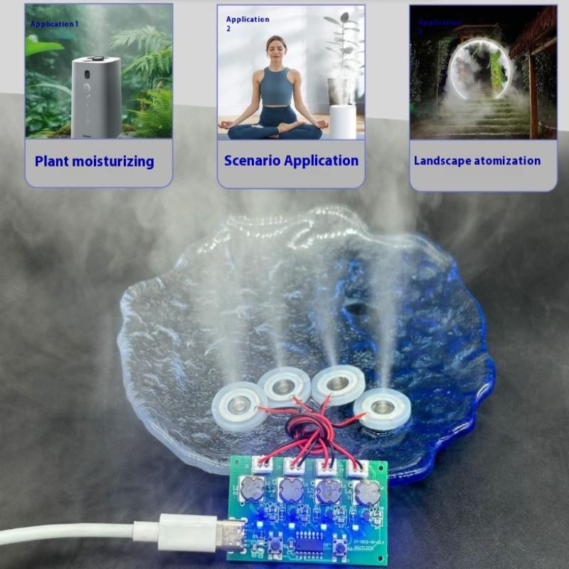 Four Spray Humidifier Type-C Usb Mini Humidifier Diy Kits Mist Maker And Driver Circuit Board Atomizer Sheet With Stand