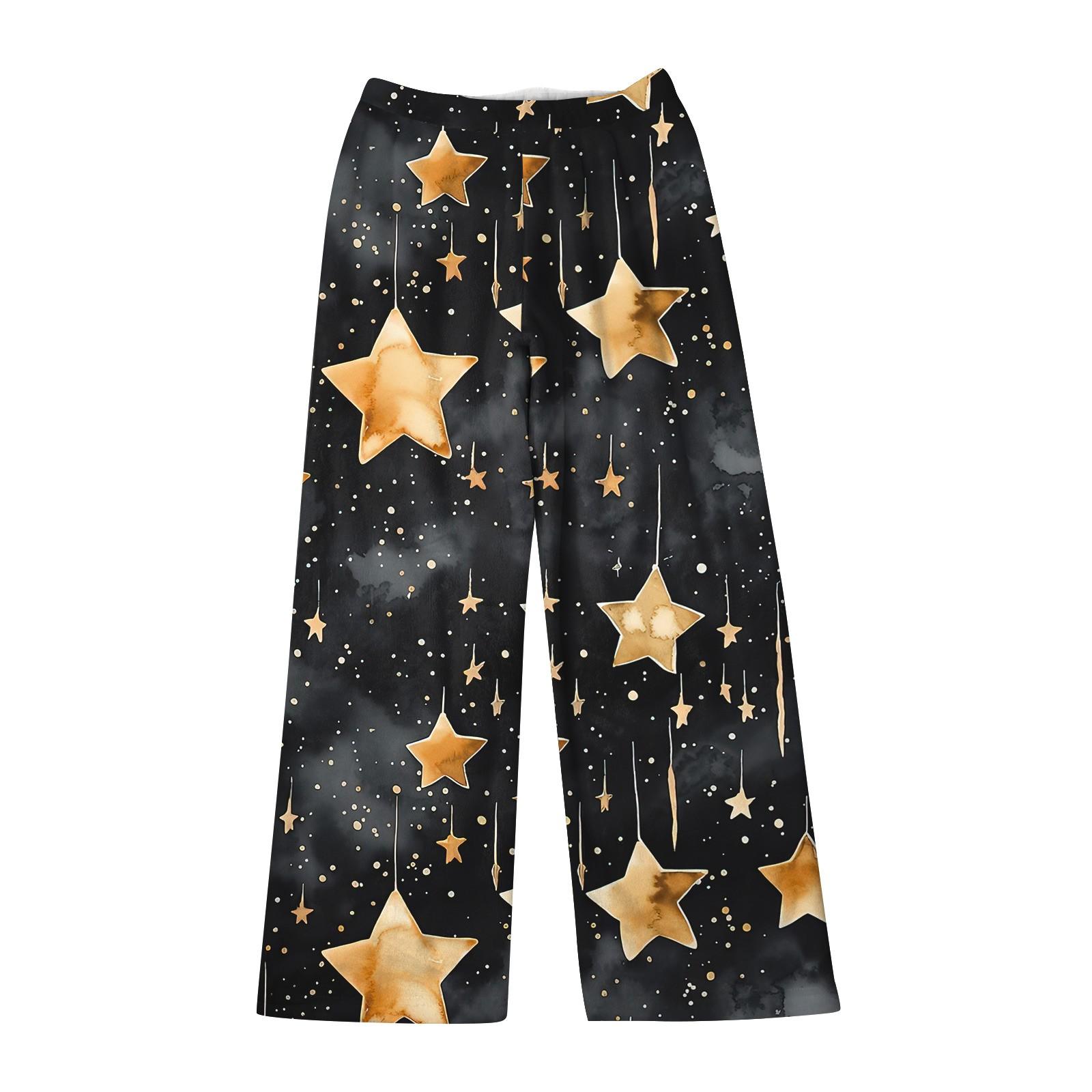 

Женские зимние брюки, длинные брюки, принтованные брюки XL золотой