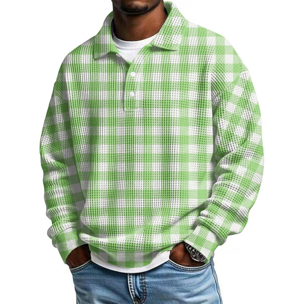 Men Casual Button Down Shirt Golf Pullover V Neck Stand Collar Fashion Fall Sweatshirt