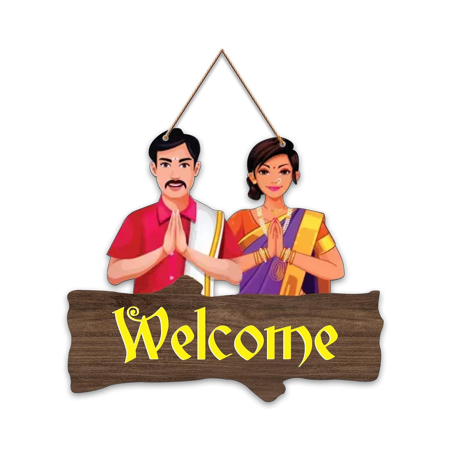 

Welcome Sign Wooden Wall Hanger for Gateway | Decor Hanging Ornaments | Door Quotes Hanging | Wall Poster | Wall Art Print | Gift Items for Home Decor