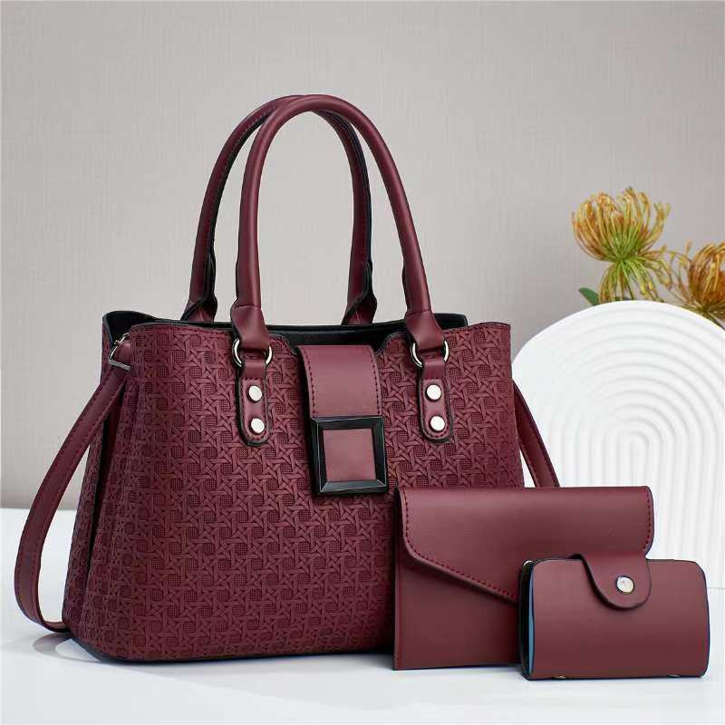Three-piece Women's Bag Women's Texture Large-capacity Handbag Fashionable and Elegant Tote Bag Single-shoulder Crossbody Bag for Women