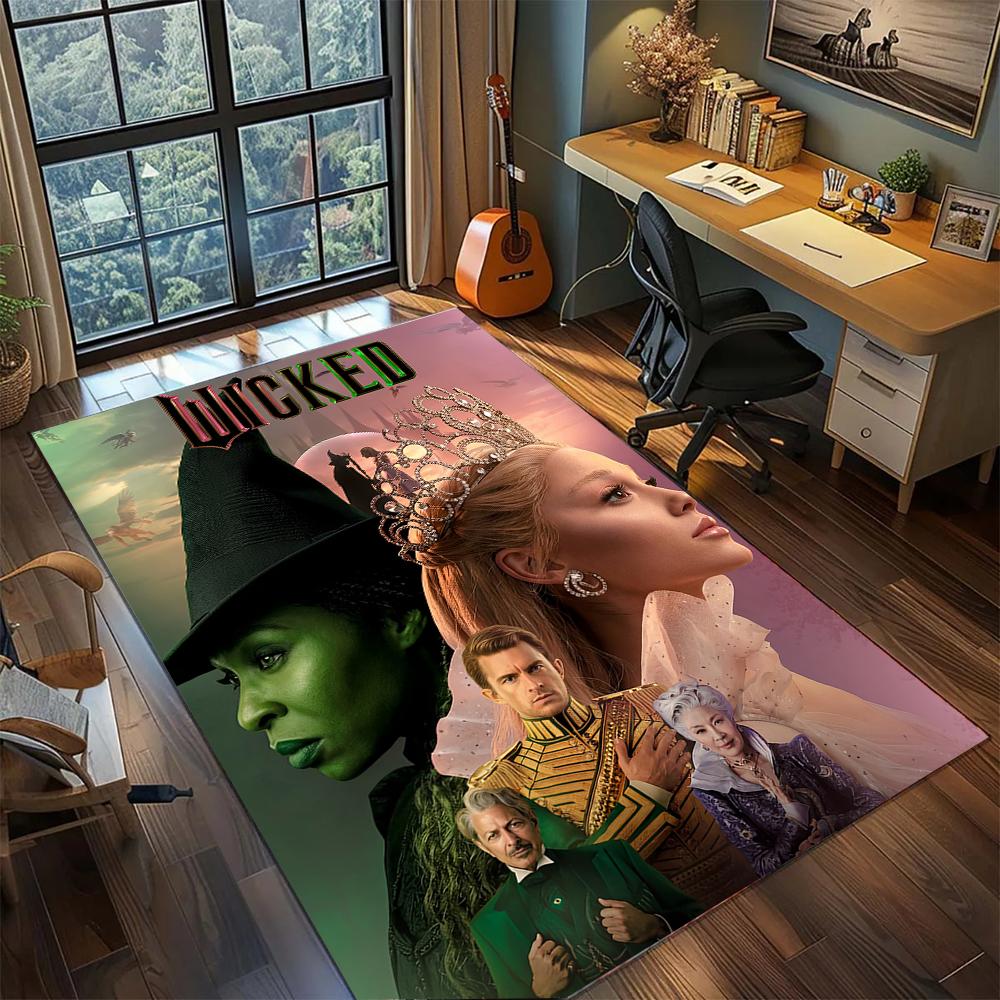 Wicked Witch Green and Black Modern Rug Carpet Large Area Rug Non Slip Washable Floor Mat Gamer Room Bedroom Home Decor