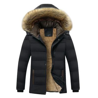 Winter Warm Thick Fleece Parkas Men Waterproof Hooded Fur Collar Parka Jacket Coat Men Autumn Fashion Casual Parkas Men