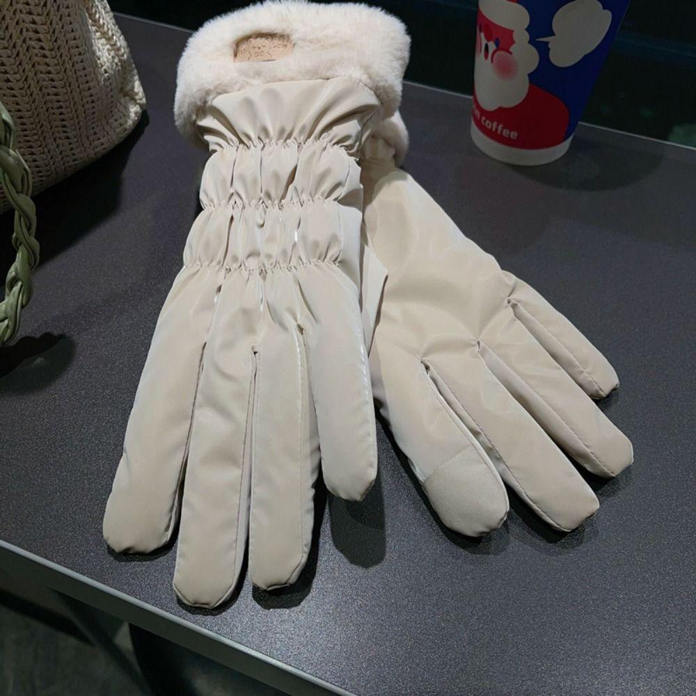 Breathable Little Bear Padded Gloves Warm Bicycle  Gloves  Women