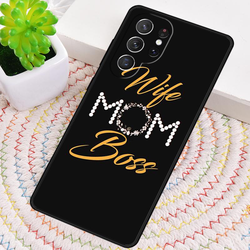 Wife Mom Boss Quotes soft TPU Phone Case For Samsung Galaxy note 10 pro S26 S25 S24 S23 S22 Ultra Plus S21 FE S20 Cover