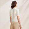 Chaojun Damen Seidenmischung Floral Strick Kurzarm T-Shirt