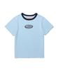 AECA (Woman) Aeca Oval Emblem Graphic Ringer Half Sleeve Tee-Sky Blue