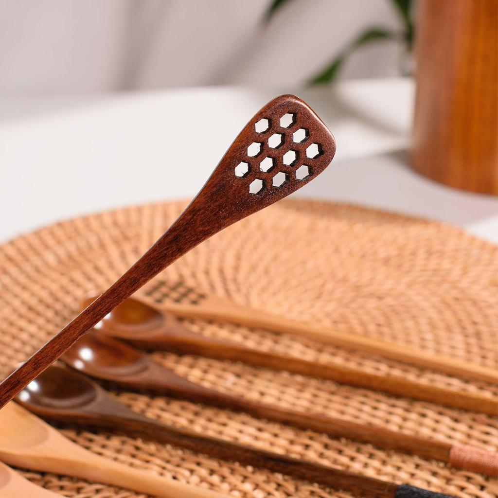 Camphor & Birch Wood Long-Handled Soup & Condiment Spoon Set