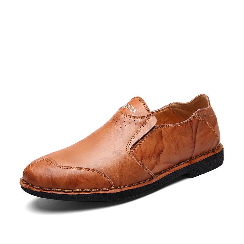 

2025 spring and summer new British men s shoes casual shoes men s board shoes Korean version trendy shoes leather shoes business shoes men s 2025 44 светло-коричневого