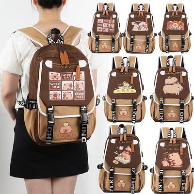 Capybara Computer Backpack College School Casual Daypack Teens Bag Large Capacity Adjustable Strap Schoolbag for Gifts