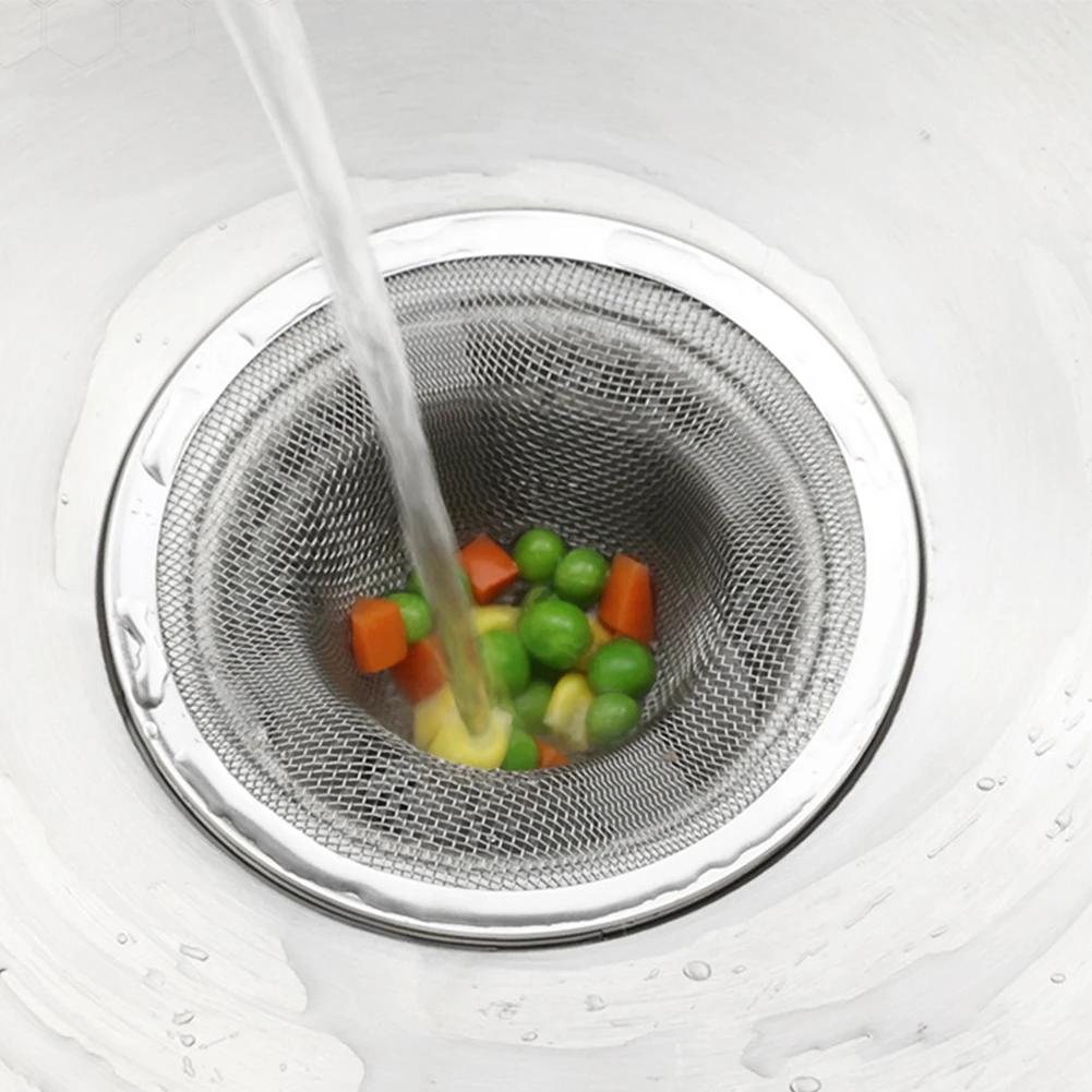 2-10pcs Stainless Steel Bathroom Drain Filter Net 7/9/11CM Screening Sink Drain Strainer Hair Catchers Stoppers Kitchen Tool