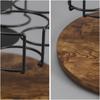 Cup Holder Rack with Wood Base Countertop Handle Metal Kitchen Organizer for Coffee Lovers,