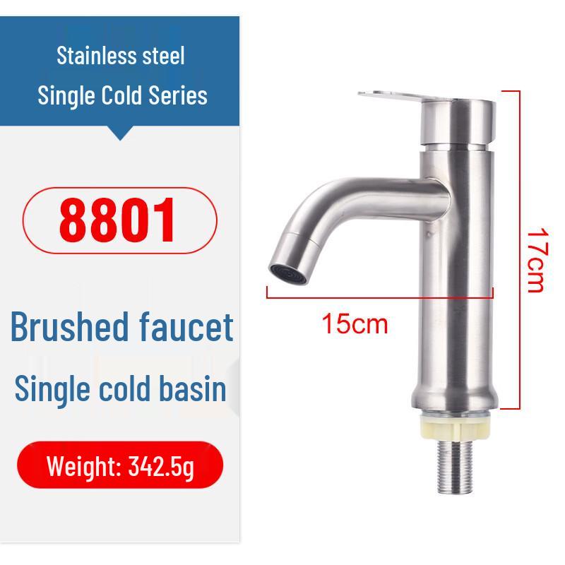 BOSIBAO 304 Stainless Steel Single Cold Bathroom Faucet