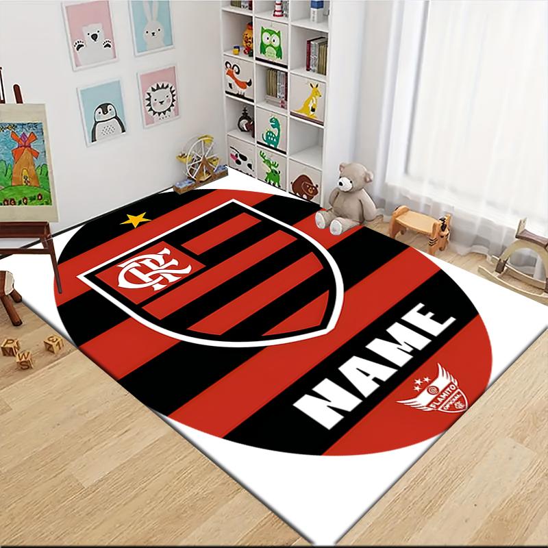 Custom Name Flamengo Team Crest Carpet Rug Customizable Soft Washable Anti-Slip Home Living Room Sofa Mats Personalized Rug. 0909202