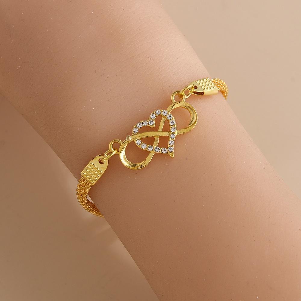 1Pcs Love Heart Couple Bracelets for Women Men Silver Color Double Layer Matching Chain Bracelet Lover Jewelry Gift