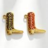 18K Gold-Plated Stainless Steel Shoe Pendant Charms for DIY Bracelets & Necklaces