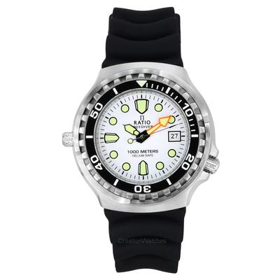 FreeDiver Verze 02 Helium Safe 1000M Safírové Quartz Bílý Ciferník 1038EF102V-WHT-V02 Pánské Hodinky