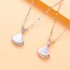 Small Skirt Necklace Women's Fashion Light Luxury Temperament High-grade White Fritillary Fan-shaped Necklace Collarbone Chain Gift