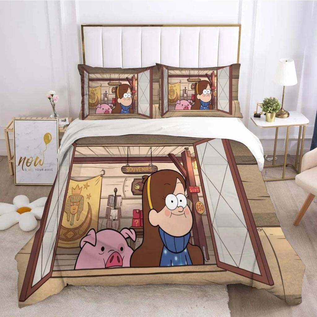 Gravity Falls Bettbezug Dipper Pines Kissenbezug Bettwäscheset Erwachsener Junge Mädchen Schlafzimmer Dekoration Kinder Einzel Doppelgröße