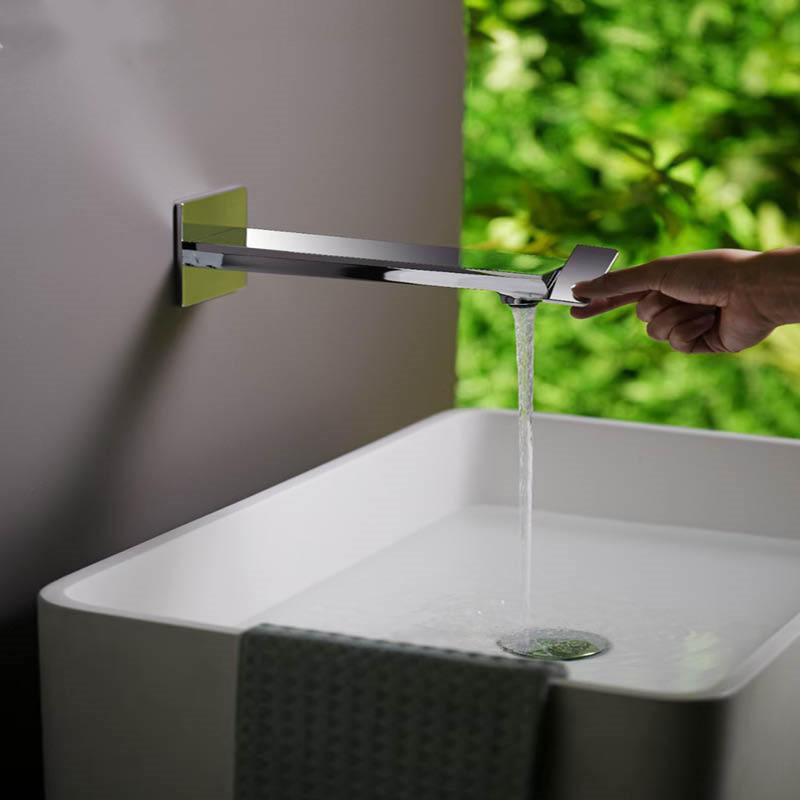 New White Gold Basin Faucet Concealed Bathroom Sink Faucet In-Wall Basin Spout Mixer Tap Set Combination Blanoir Solid Brass Tap