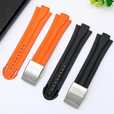 Hoge kwaliteit rubberen horlogeband waterdichte siliconen armband horlogeband 24mm * 12mm Lug End-band voor Oris AQUIS 7740 herenhorloges