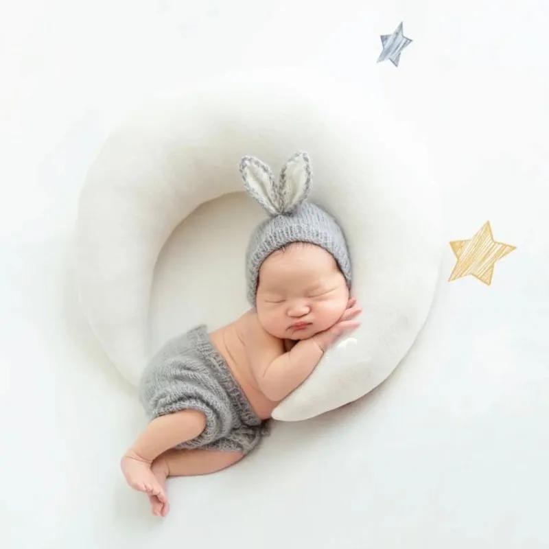 Accessori per Fotografia di Neonati Abbigliamento per il Primo Mese e il Centesimo Giorno del Bambino Cuscino a Forma di Luna Accessori e Stili