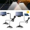 Easy Installation Single/Double Head Solar Pendant Light Remote Control Solar Powered Solar Panel Light Solar Chandelier Camping