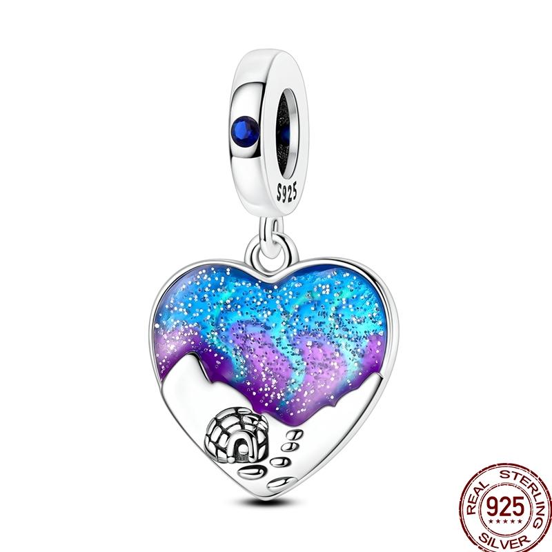 100% Copper Heart Family Charms Beads Pumpkin Pave Zircon Pendant Fit Original Bangle Bracelet Jewelry Gifts Making