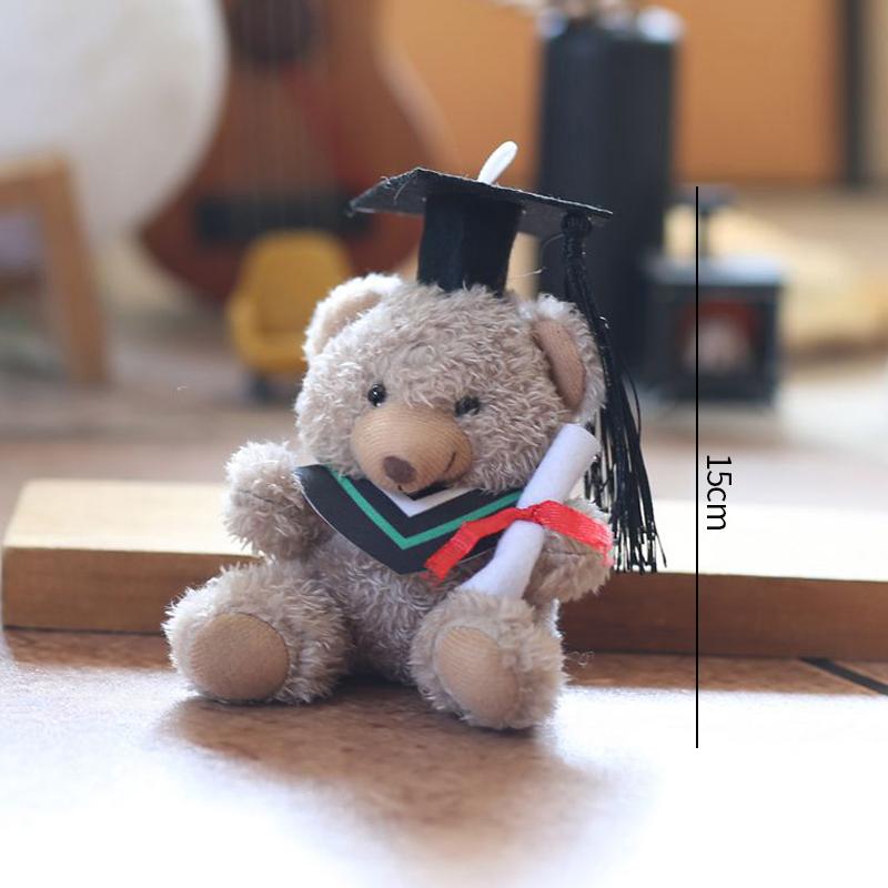 Cute Plush Brown Bear Keychain With Camera & Glasses Backpack Doll Pendants Couple Keyrings Handbag Charms Bag Accessories Set