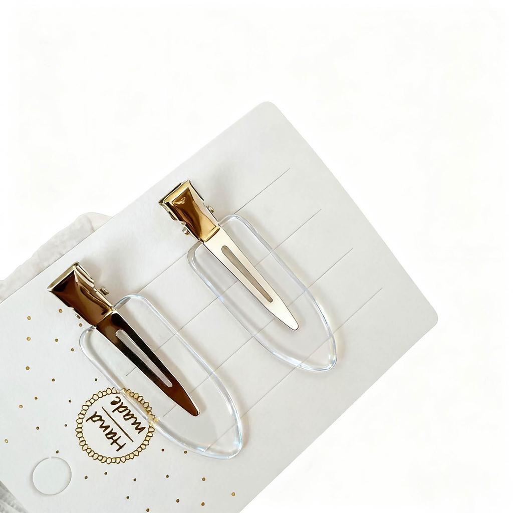 Clear Acrylic No-Trace Duckbill Hair Clip for Women - High-End Side Bangs Accessory