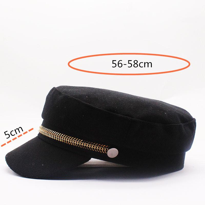 Spring And Autumn Woolen Hat Female Xiaoxiangfeng Elegant Cap Chain Versatile Student Hat Retro Trendy Navy Hat Beret