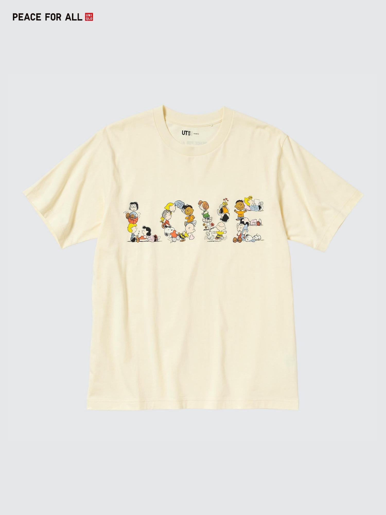 

Uniqlo Peace For All Графическая футболка с коротким рукавом обычного кроя, Peanuts 41 YELLOW/UNISEX XL