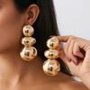 Salircon Modische Elegante Geometrische Runde Ohrstecker Ohrhänger Damen Vintage Übertriebene Goldfarbe Tropfenohrringe Steampunk Schmuck