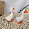 White Duck Model Handmade Wood Sculpture Art Ornament Lovely for Distinctive Home and Office Display 2PCS