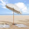 Beach Umbrella Grey and White 160 X 160 X 196 Cm