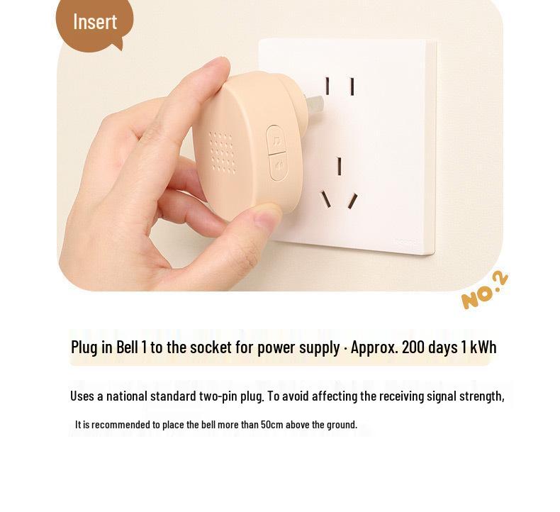 Nordische Süße Kabellose Türklingel für Schlafzimmer und Haustür - Lucy & Pete Design