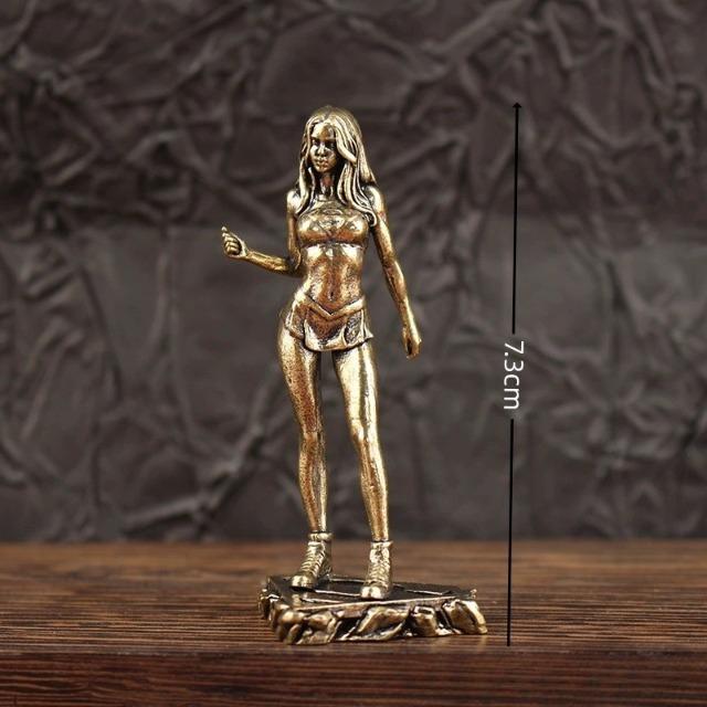 

Vintage Bikini Beauty Figurine - Art Deco Metal Home Office Decor Gift