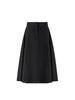 B Muse Mansion Side Pleated Midi Skirt - Black